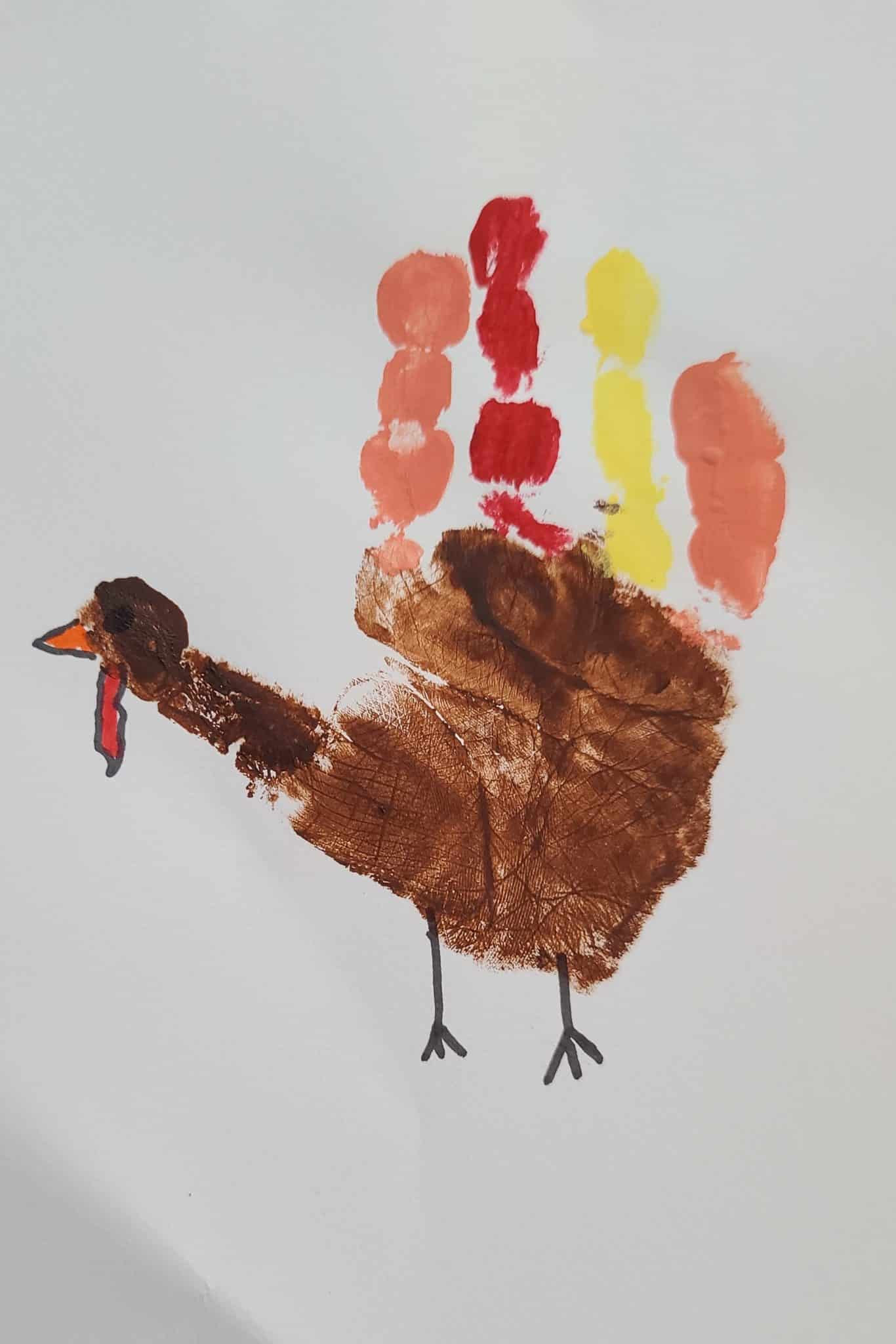 easy crafts for kid's thanksgiving - turkey handprints