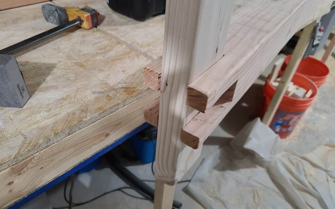 Testing fitting notches for DIY canopy bed