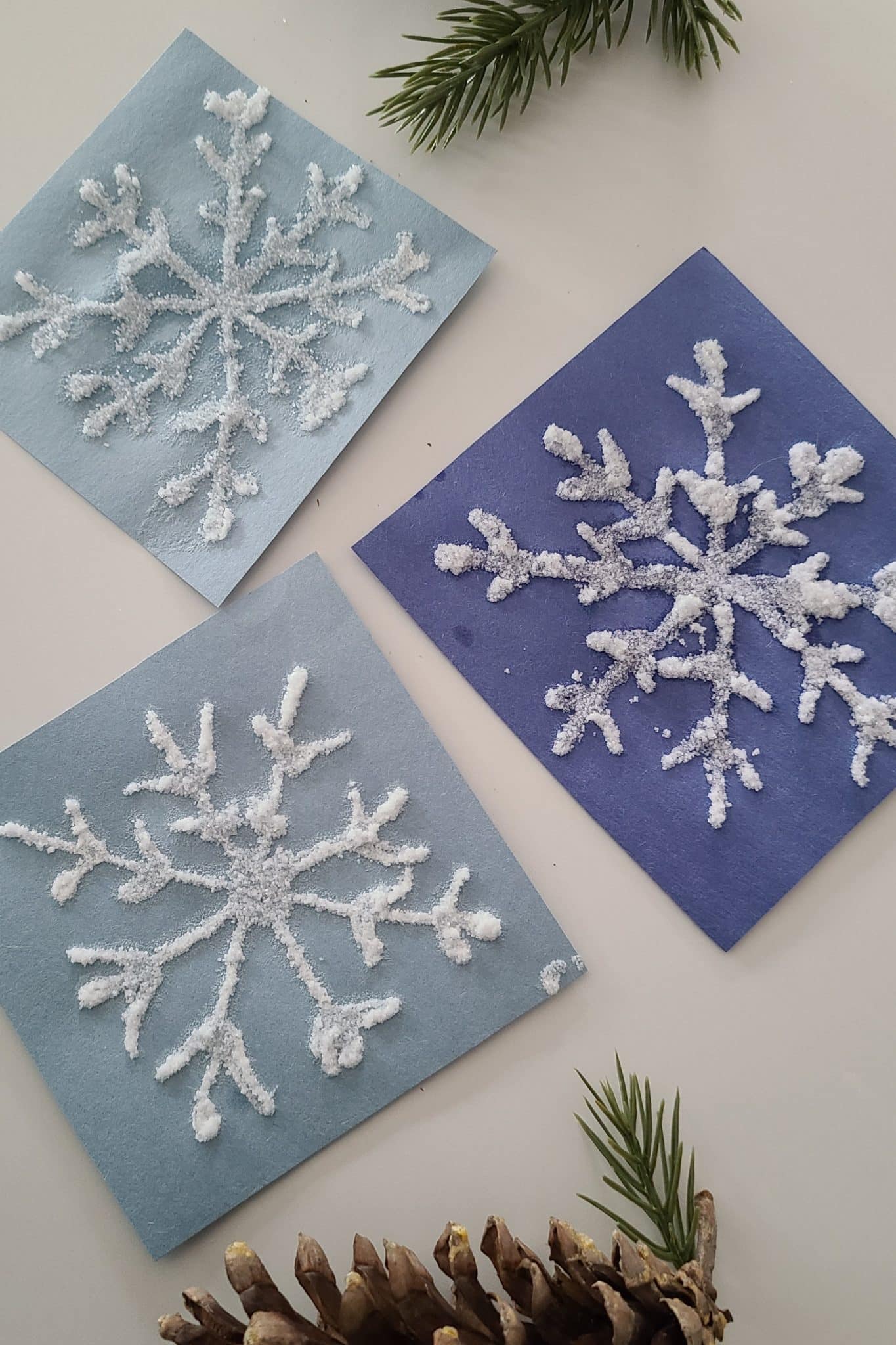 easy crafts for kids' christmas - salt snowflakes