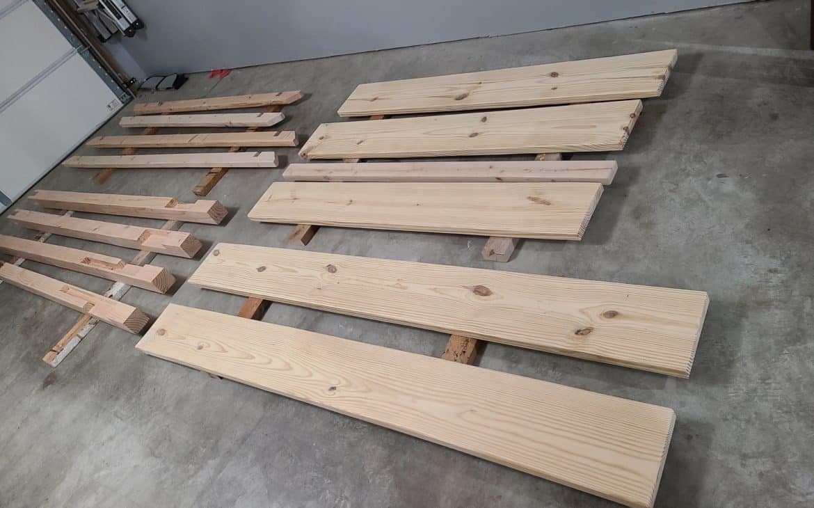 DIY canopy bed wood boards