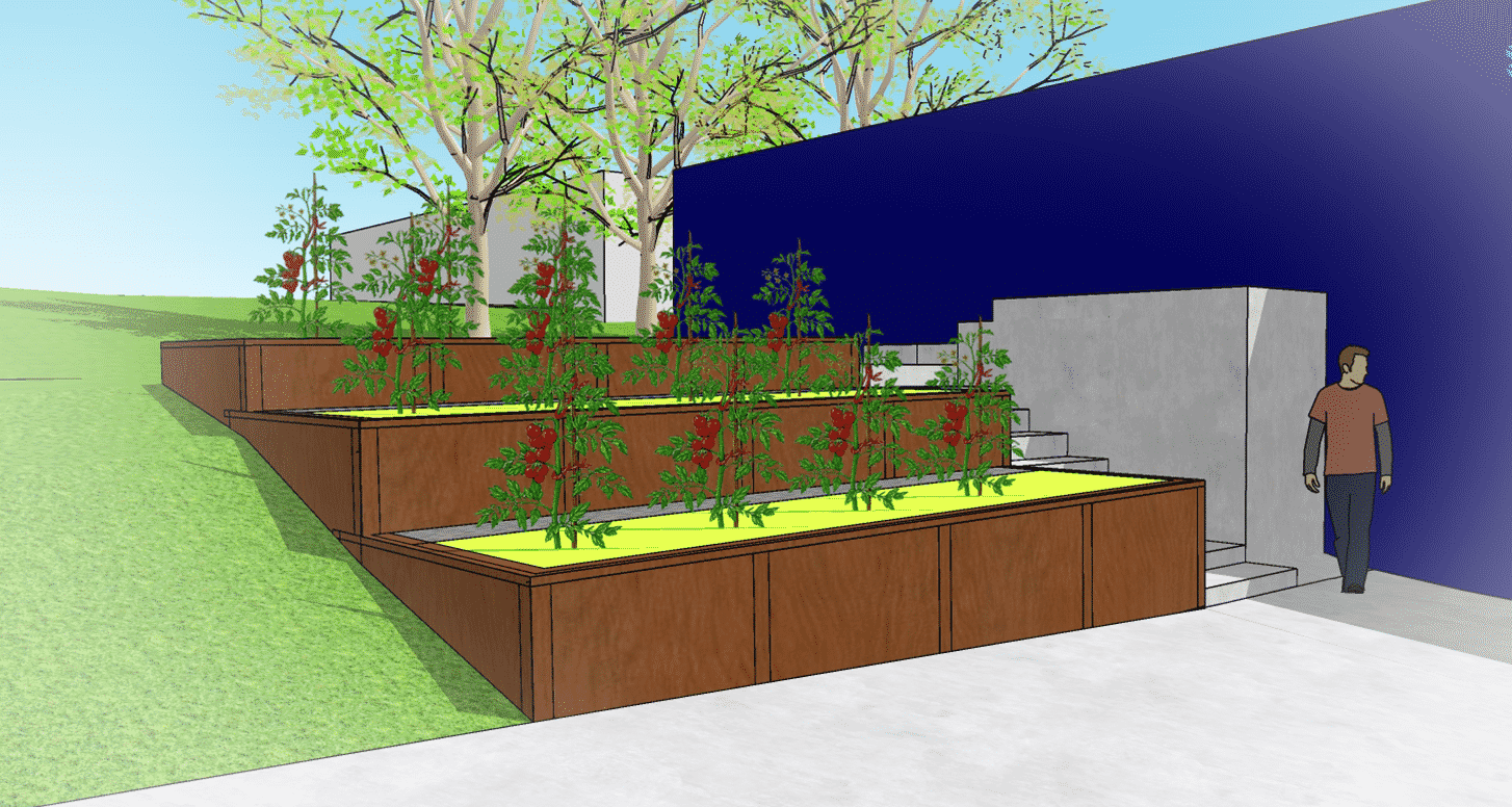 terraced vegetable garden sketchup design model
