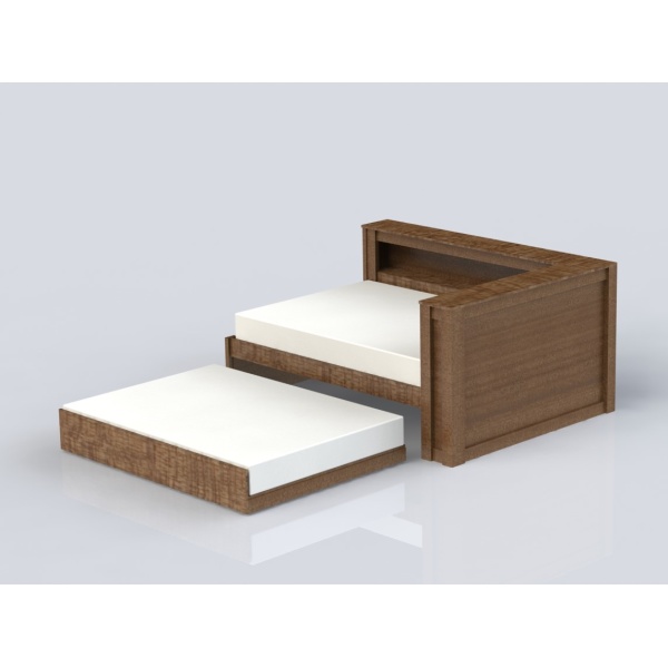 DIY Full Trundle Bed side view