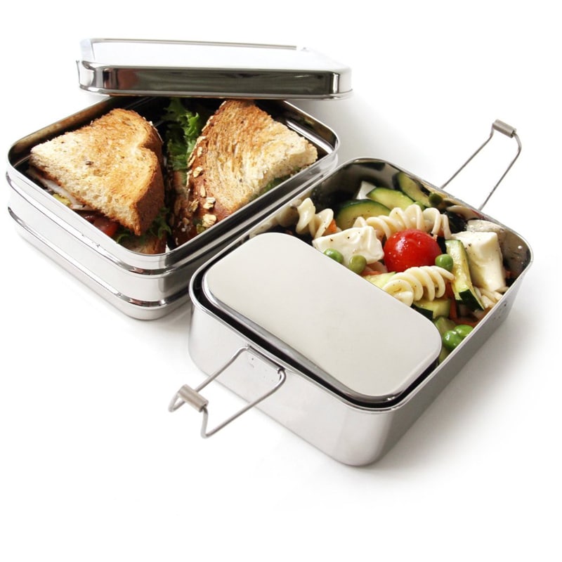 Eco-friendly school supplies - stainless steel lunch box full of yummy food
