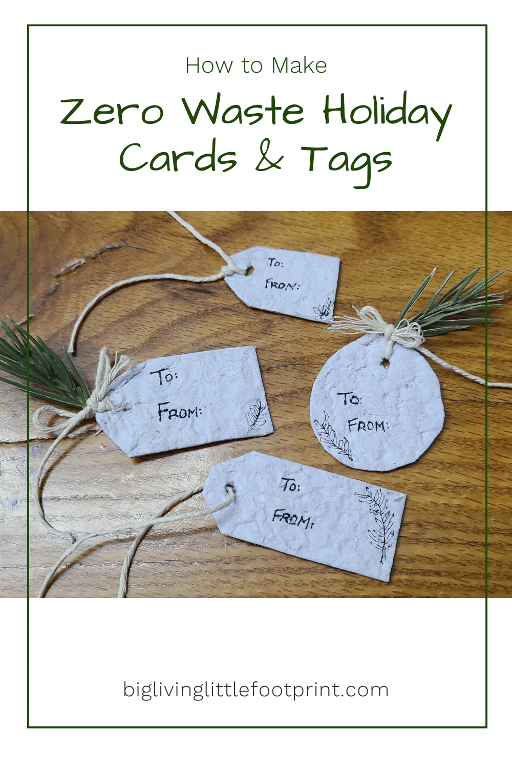 zero waste holiday cards and tags