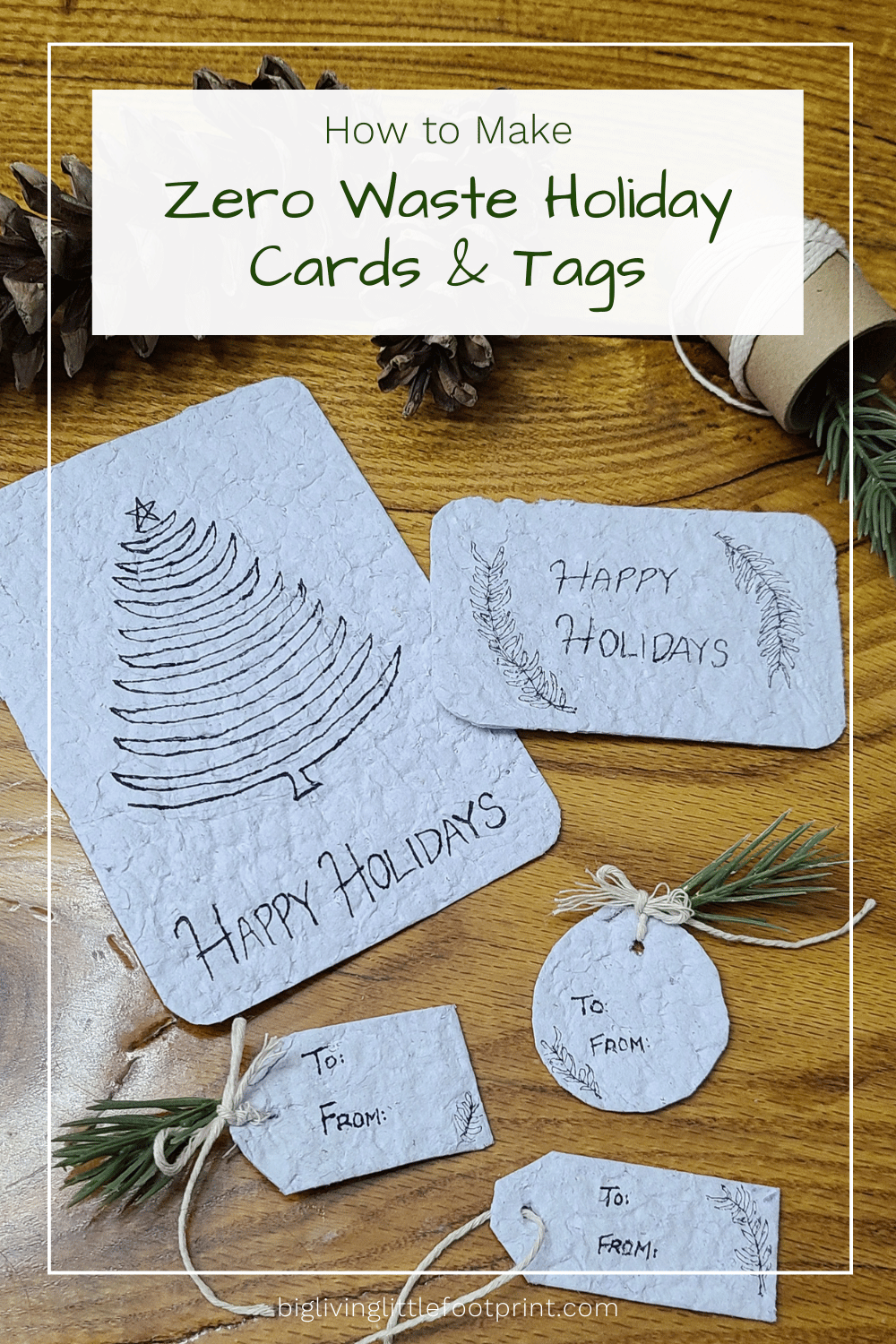 How to Make Zero Waste Holiday Cards & Tags