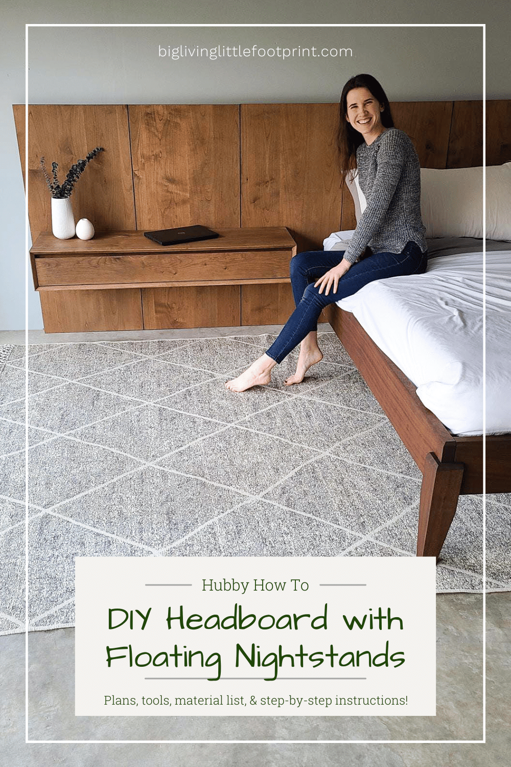 Hubby How To – DIY Modern Headboard With Floating Nightstands
