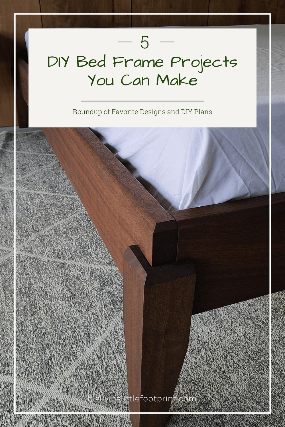 5 DIY bed frame projects you can make - showing the leg of a bed frame