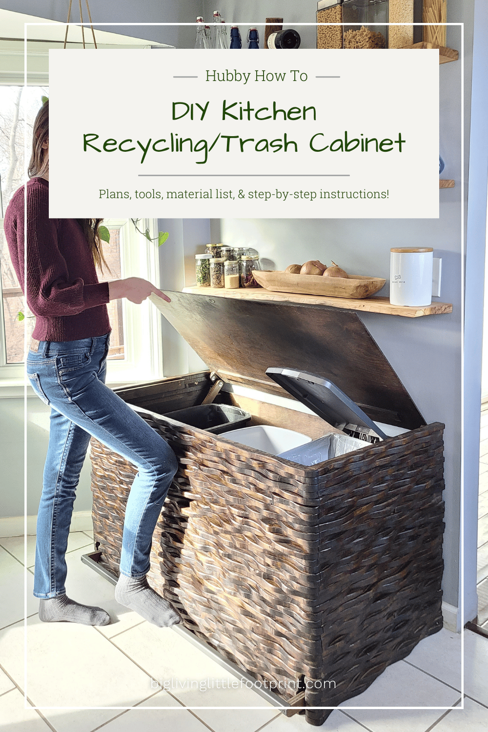 Hubby How To: DIY Kitchen Recycling/Trash Cabinet