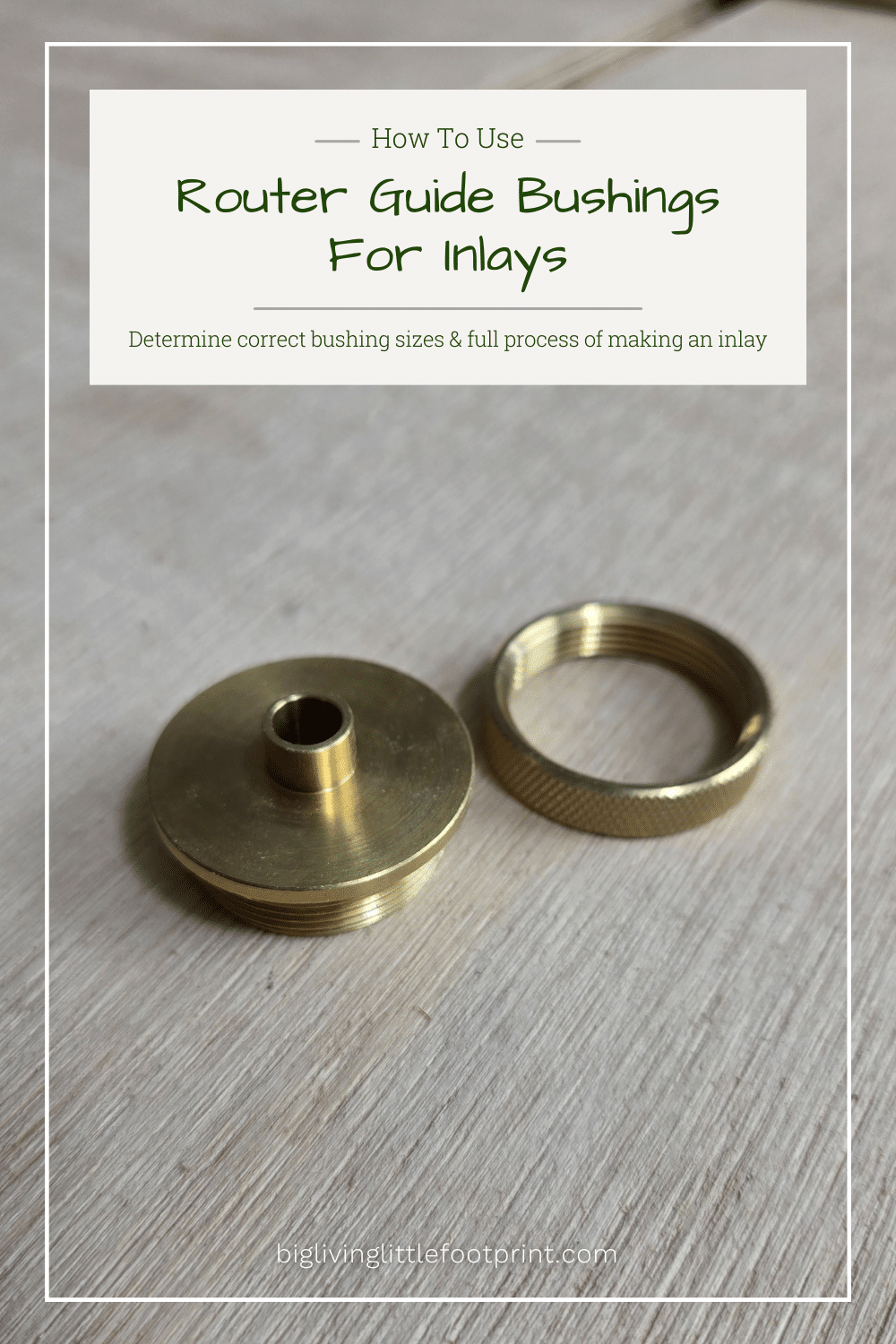 How To Use Router Guide Bushings For Inlays article cover page showing guide bushing and locking ring
