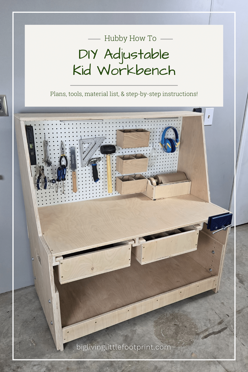 Hubby How To: DIY Adjustable Kid’s Workbench
